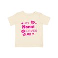 thumbnail image 1 of Inktastic Valentine's Day My Nonni Loves Me Hearts and Lips Boys or Girls Baby T-Shirt, 1 of 5