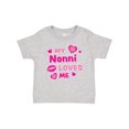 thumbnail image 1 of Inktastic Valentine's Day My Nonni Loves Me Hearts and Lips Boys or Girls Baby T-Shirt, 1 of 5
