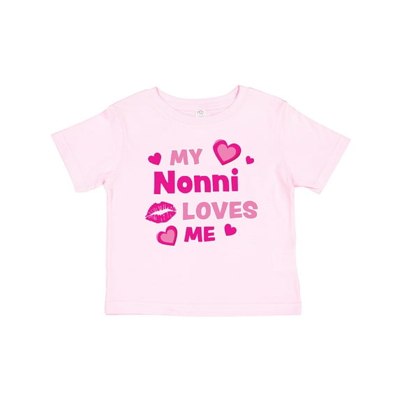 Inktastic Valentine's Day My Nonni Loves Me Hearts and Lips Boys or Girls Baby T-Shirt