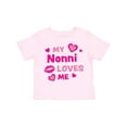 thumbnail image 1 of Inktastic Valentine's Day My Nonni Loves Me Hearts and Lips Boys or Girls Toddler T-Shirt, 1 of 5
