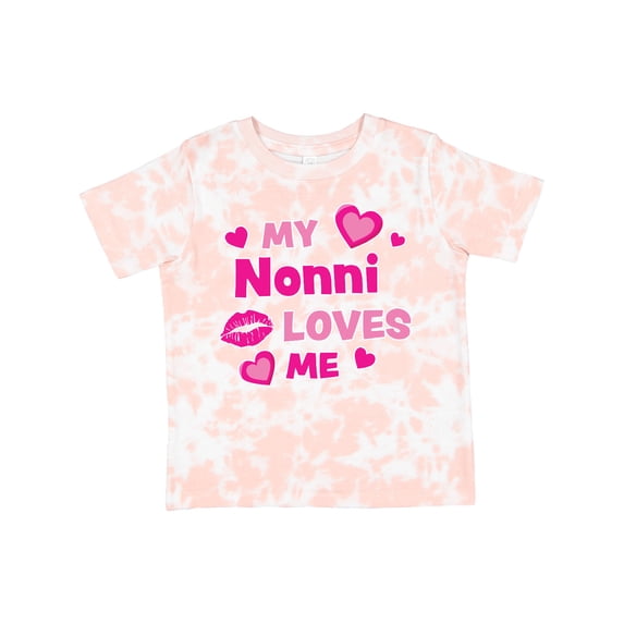 Inktastic Valentine's Day My Nonni Loves Me Hearts and Lips Boys or Girls Toddler T-Shirt
