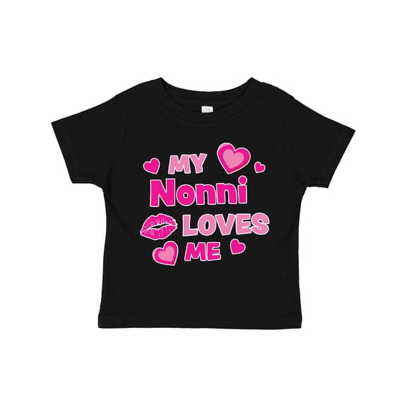 Inktastic Valentine's Day My Nonni Loves Me Hearts and Lips Boys or Girls Toddler T-Shirt