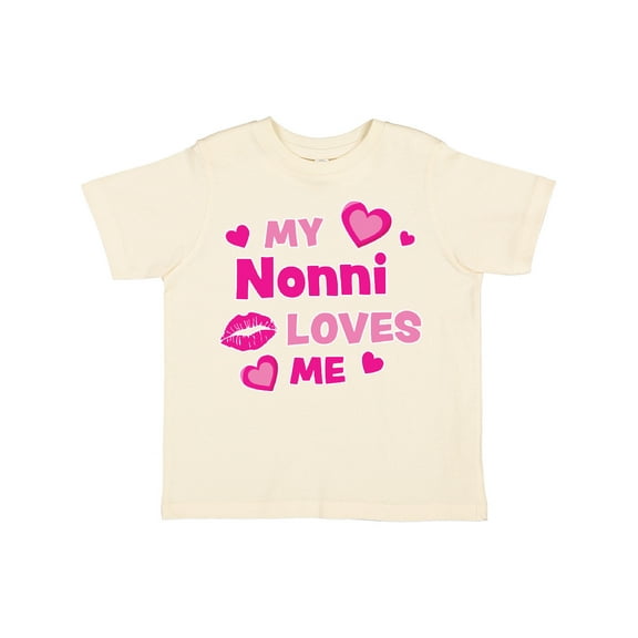 Inktastic Valentine's Day My Nonni Loves Me Hearts and Lips Boys or Girls Toddler T-Shirt