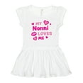 thumbnail image 1 of Inktastic Valentine's Day My Nonni Loves Me Hearts and Lips Girls Toddler Dress, 1 of 5