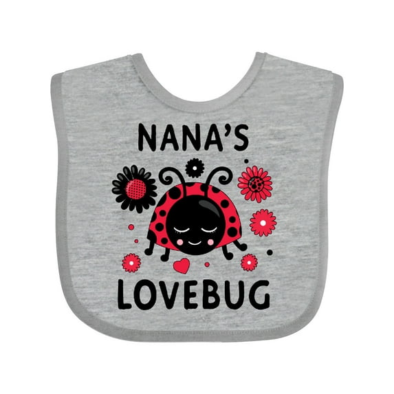 Inktastic Valentine's Day Nana's Lovebug Boys or Girls Baby Bib