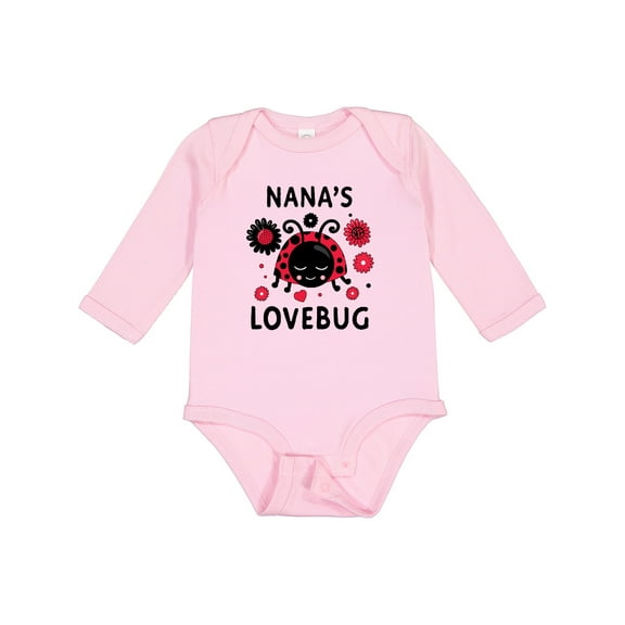 Inktastic Valentine's Day Nana's Lovebug Boys or Girls Long Sleeve Baby Bodysuit