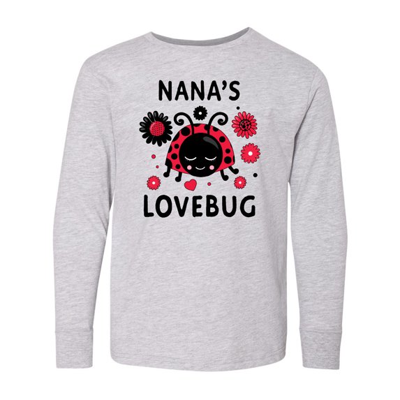 Inktastic Valentine's Day Nana's Lovebug Long Sleeve Youth T-Shirt