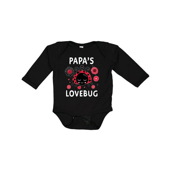 Inktastic Valentine's Day Papa's Lovebug Boys or Girls Long Sleeve Baby Bodysuit