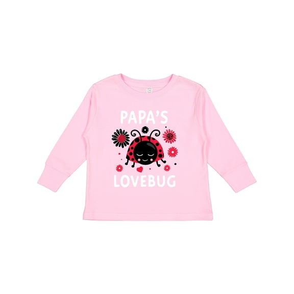 Inktastic Valentine's Day Papa's Lovebug Boys or Girls Long Sleeve Toddler T-Shirt