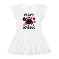 thumbnail image 1 of Inktastic Valentine's Day Papa's Lovebug Girls Baby Dress, 1 of 5