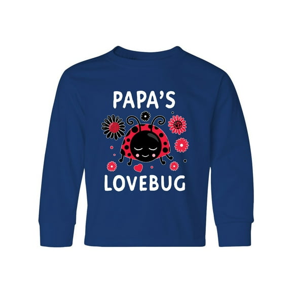 Inktastic Valentine's Day Papa's Lovebug Long Sleeve Youth T-Shirt