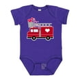 thumbnail image 1 of Inktastic Valentine's Day Red Firetruck with Pink Hearts Boys or Girls Baby Bodysuit, 1 of 5