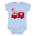 thumbnail image 1 of Inktastic Valentine's Day Red Firetruck with Pink Hearts Boys or Girls Baby Bodysuit, 1 of 5