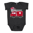 thumbnail image 1 of Inktastic Valentine's Day Red Firetruck with Pink Hearts Boys or Girls Baby Bodysuit, 1 of 5