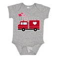 thumbnail image 1 of Inktastic Valentine's Day Red Firetruck with Pink Hearts Boys or Girls Baby Bodysuit, 1 of 5