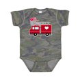 thumbnail image 1 of Inktastic Valentine's Day Red Firetruck with Pink Hearts Boys or Girls Baby Bodysuit, 1 of 5