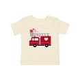 thumbnail image 1 of Inktastic Valentine's Day Red Firetruck with Pink Hearts Boys or Girls Baby T-Shirt, 1 of 5