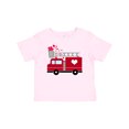 thumbnail image 1 of Inktastic Valentine's Day Red Firetruck with Pink Hearts Boys or Girls Baby T-Shirt, 1 of 5