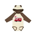 thumbnail image 1 of Inktastic Valentine's Day Red Firetruck with Pink Hearts Boys or Girls Long Sleeve Baby Bodysuit, 1 of 5