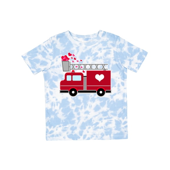 Inktastic Valentine's Day Red Firetruck with Pink Hearts Boys or Girls Toddler T-Shirt
