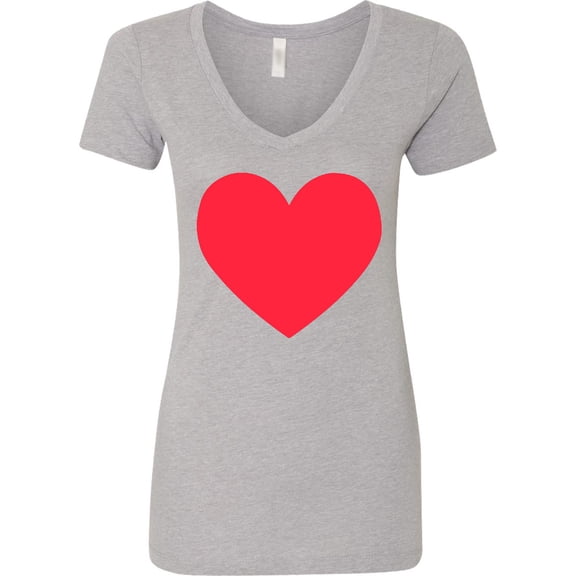 Inktastic Valentine's Day Red Heart Women's V-Neck T-Shirt