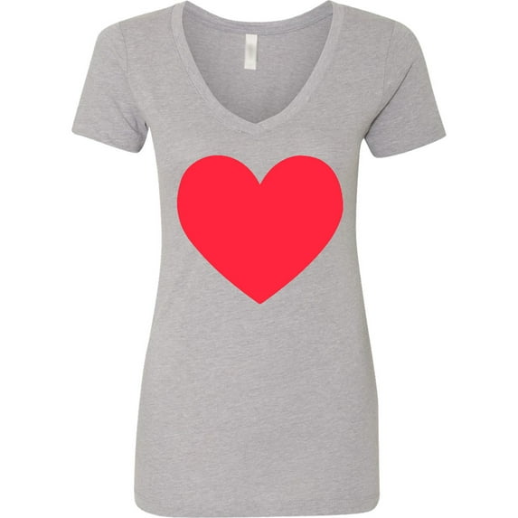 Inktastic Valentine's Day Red Heart Women's V-Neck T-Shirt