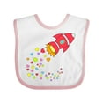 thumbnail image 1 of Inktastic Valentine's Day Rocket Ship with Hearts Boys or Girls Baby Bib, 1 of 4