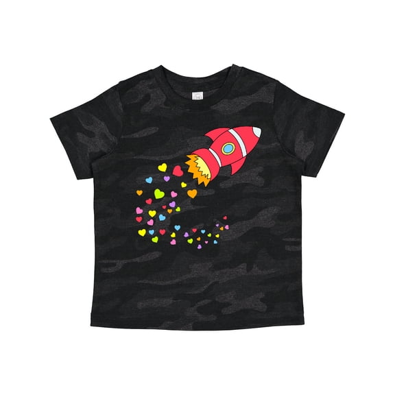 Inktastic Valentine's Day Rocket Ship with Hearts Boys or Girls Toddler T-Shirt