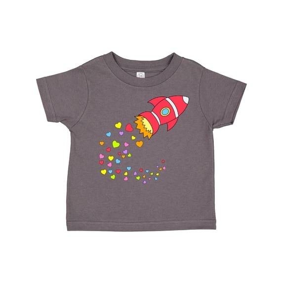 Inktastic Valentine's Day Rocket Ship with Hearts Boys or Girls Toddler T-Shirt