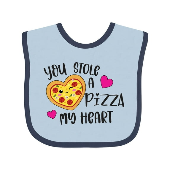Inktastic Valentine's Day You Stole a Pizza of My Heart Boys or Girls Baby Bib