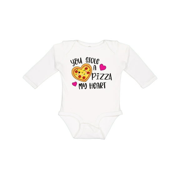 Inktastic Valentine's Day You Stole a Pizza of My Heart Boys or Girls Long Sleeve Baby Bodysuit