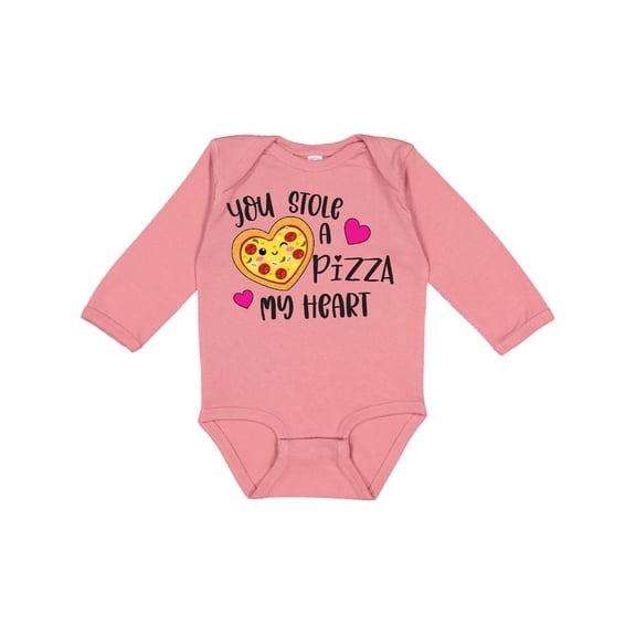 Inktastic Valentine's Day You Stole a Pizza of My Heart Boys or Girls Long Sleeve Baby Bodysuit
