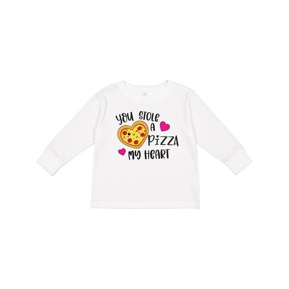 Inktastic Valentine's Day You Stole a Pizza of My Heart Boys or Girls Long Sleeve Toddler T-Shirt