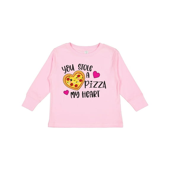Inktastic Valentine's Day You Stole a Pizza of My Heart Boys or Girls Long Sleeve Toddler T-Shirt