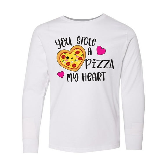 Inktastic Valentine's Day You Stole a Pizza of My Heart Long Sleeve Youth T-Shirt