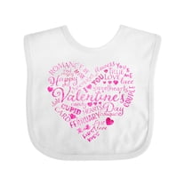Inktastic Valentine words in pink Boys or Girls Baby Bib