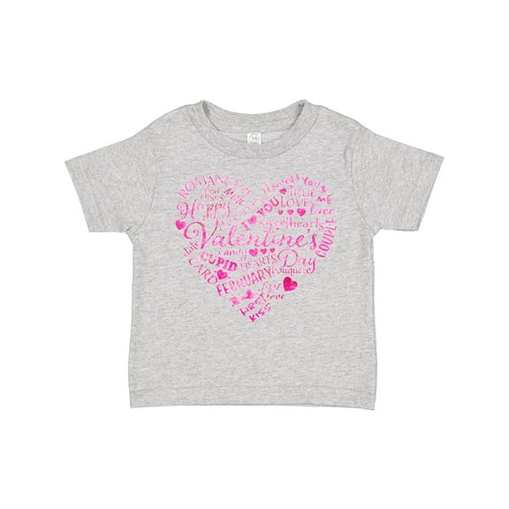 Inktastic Valentine words in pink Boys or Girls Toddler T-Shirt