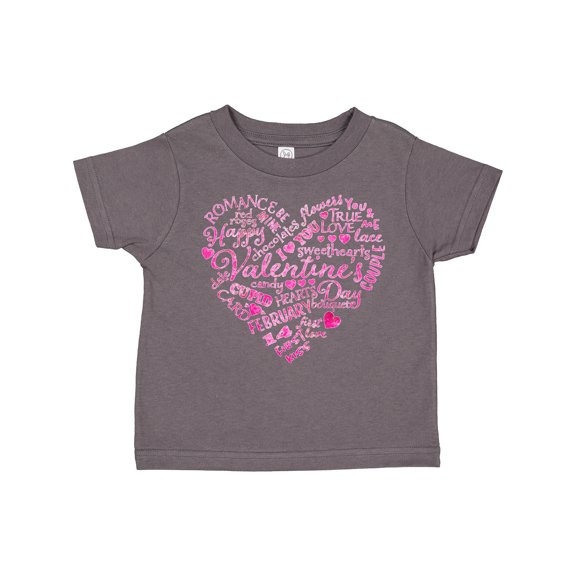 Inktastic Valentine words in pink Boys or Girls Toddler T-Shirt