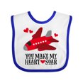 thumbnail image 1 of Inktastic Valentines Day Airplane Hearts Boys or Girls Baby Bib, 1 of 4