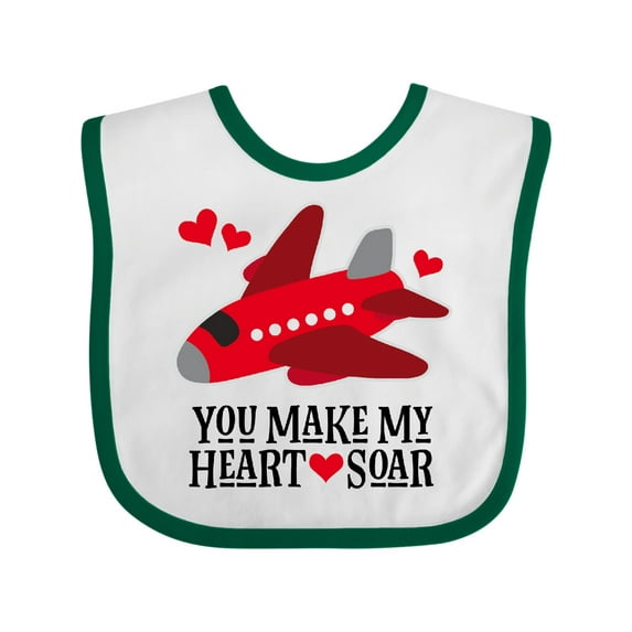 Inktastic Valentines Day Airplane Hearts Boys or Girls Baby Bib