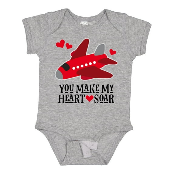 Inktastic Valentines Day Airplane Hearts Boys or Girls Baby Bodysuit