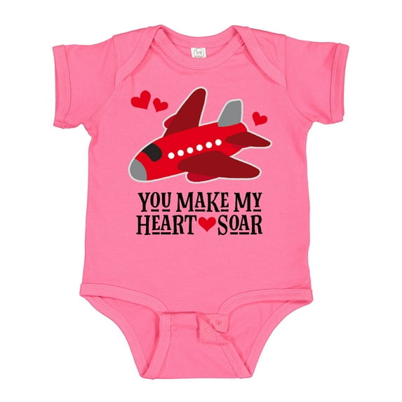 Inktastic Valentines Day Airplane Hearts Boys or Girls Baby Bodysuit