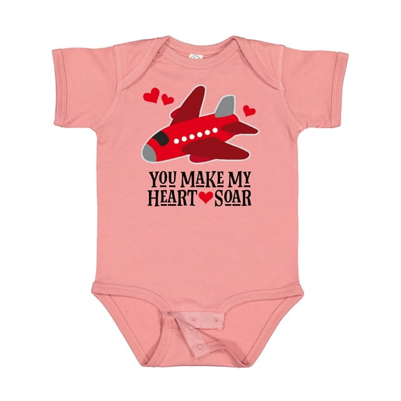 Inktastic Valentines Day Airplane Hearts Boys or Girls Baby Bodysuit