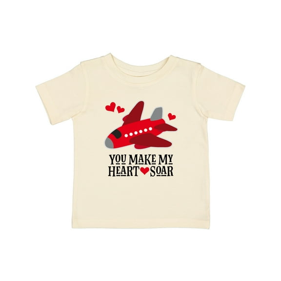 Inktastic Valentines Day Airplane Hearts Boys or Girls Baby T-Shirt