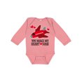 thumbnail image 1 of Inktastic Valentines Day Airplane Hearts Boys or Girls Long Sleeve Baby Bodysuit, 1 of 5