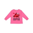 thumbnail image 1 of Inktastic Valentines Day Airplane Hearts Boys or Girls Long Sleeve Toddler T-Shirt, 1 of 5