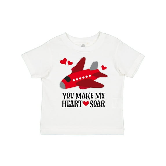 Inktastic Valentines Day Airplane Hearts Boys or Girls Toddler T-Shirt