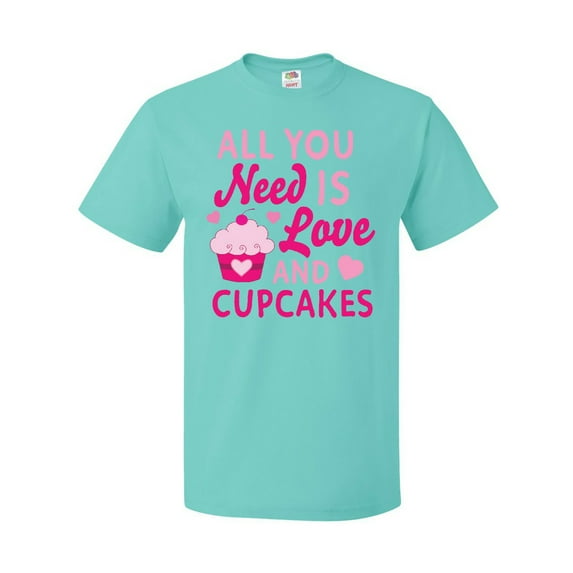 Inktastic Valentines Day All You Need is Love and Cupcakes T-Shirt