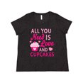thumbnail image 1 of Inktastic Valentines Day All You Need is Love and Cupcakes Women's Plus Size T-Shirt, 1 of 5