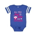 thumbnail image 1 of Inktastic Valentines Day All you Need is Love and Cupcakes Boys or Girls Baby Bodysuit, 1 of 5